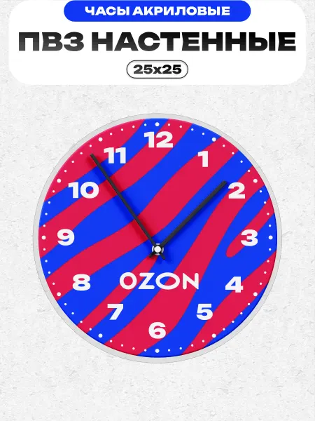 Пиксель Плейс Часы Настенные Часы настенные интерьерные для ПВЗ Ozon 25см