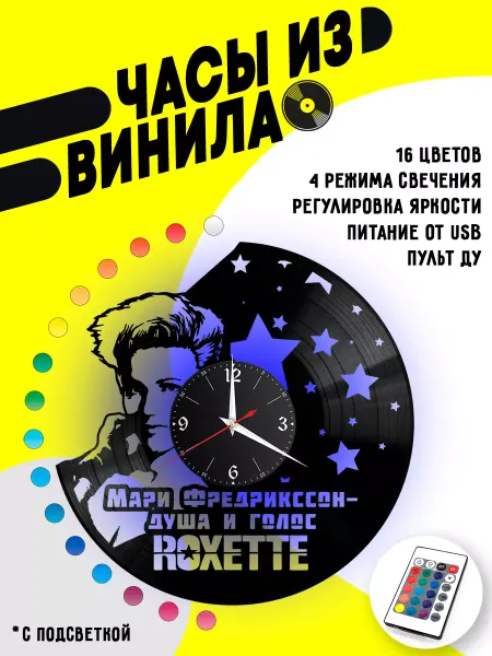 VinyllWatch Часы из винила Мари Фредрикссон (Roxette)