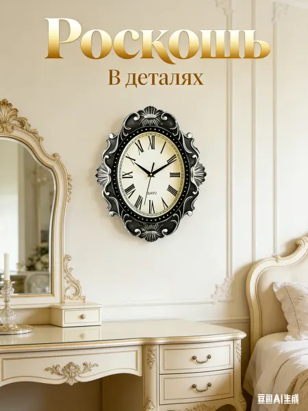 Люми Хоум Настенные часы на стене гостиной