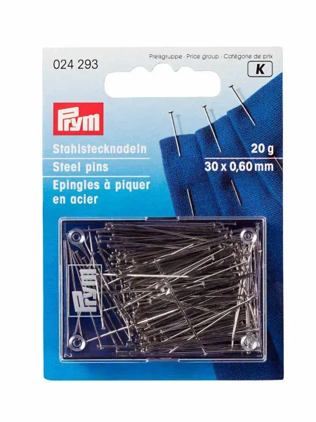 Prym Булавки портновские №6 для шитья 0,6 мм 30 мм 20 г