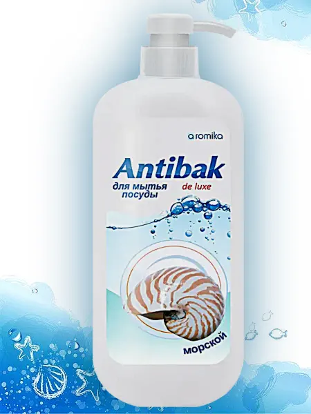 Aromika ANTIBAK de LUXE для мытья посуды "Морской", 1100мл