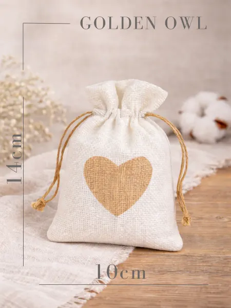 GOLDEN OWL COMPANY Мешочек холщовый с сердцем