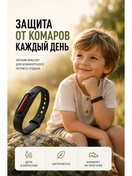 ВитАлинаДом Браслет от комаров и мошек для детей и взрослых