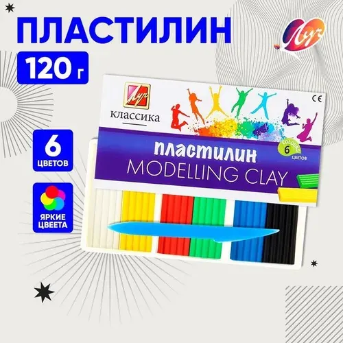 Пластилин Луч "Классика" 6 цветов со стеком