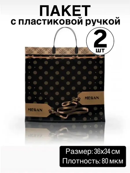 Пакет с пластиковой ручкой "Меган" набор 2 шт