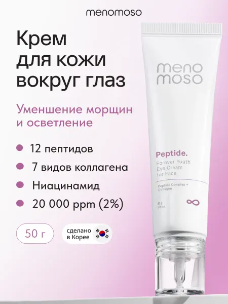 MENOMOSO Осветляющий крем для глаз от морщин с пептидами и коллагеном