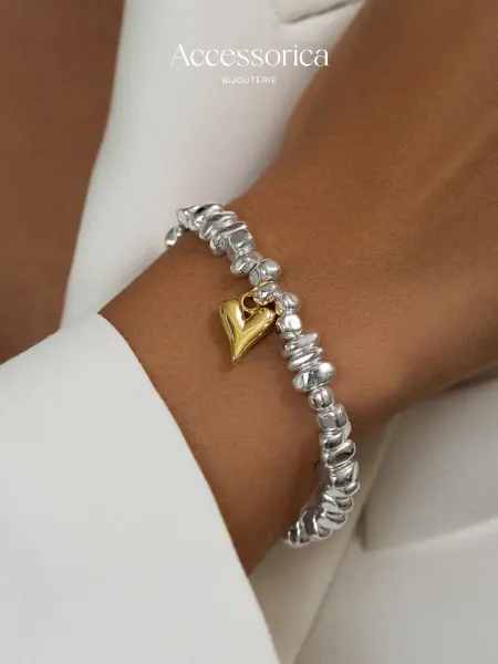 Аксессорика Outlet Браслет на руку с подвесками сердце бижутерия Accessorica