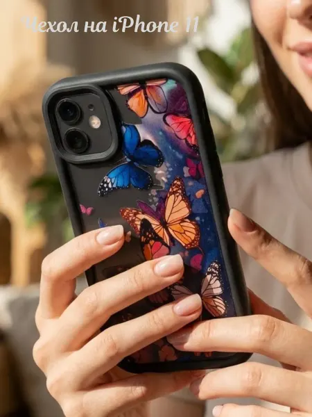 FuturaCase Чехол на iPhone 11 с разноцветными бабочками