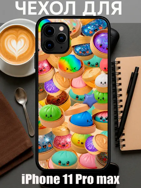 Чехол на iPhone 11 Pro Max с принтом дамплинг пельмешки колл