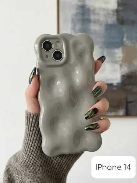 Popkins Чехол на iPhone 14 объемный рельефный