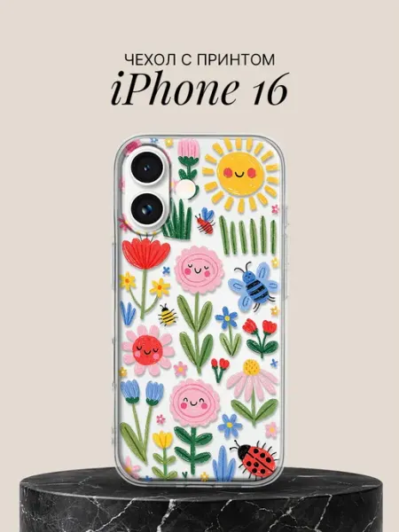 ПиктурКейс Чехол на iPhone 16 с принтом