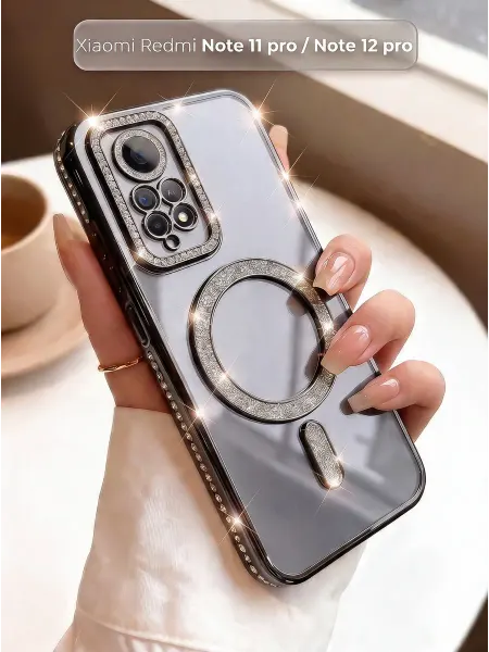 ЧЕХОЛБЕРИ Чехол с MagSafe и стразами на Redmi Note 11 Pro, Note 12 Pro