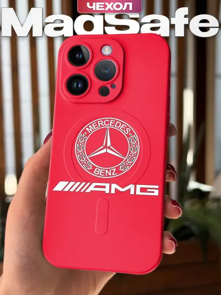 PBl store Чехол Magsafe на Apple iPhone 15 Pro Max с принтом Mercedes