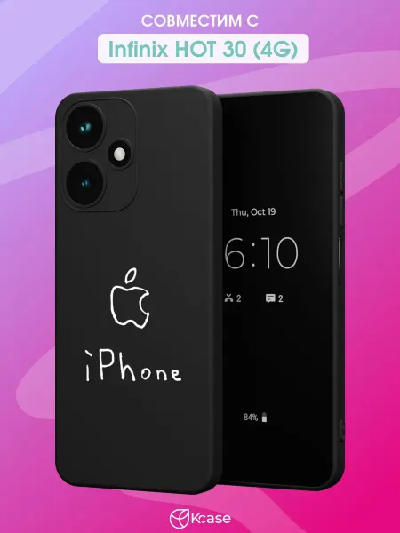 Kcase Чехол на Infinix HOT 30 (4G) с принтом Apple