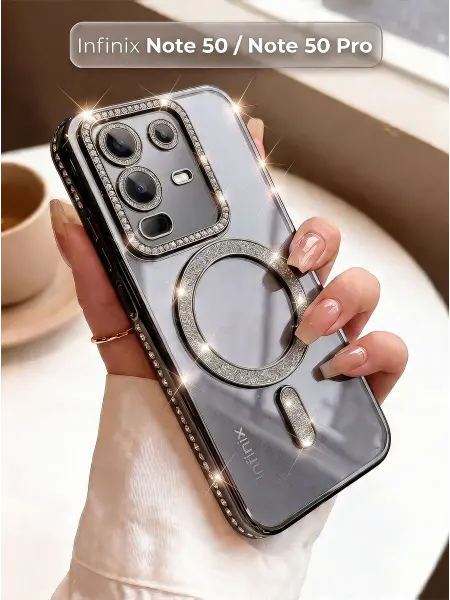 ЧЕХОЛБЕРИ Чехол со стразами и MagSafe на Infinix Note 50, Note 50 Pro