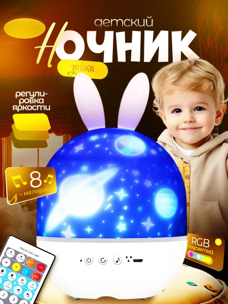 ANNINO Ночник проектор звездного неба музыкальный