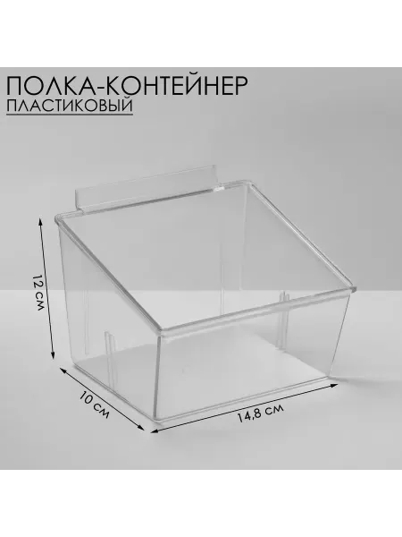 Любимый подарок Полка-контейнер пластиковый F362, 14,8×12×10 см, цвет прозра