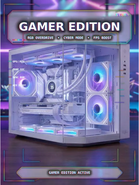 Eurocase Компактный игровой корпус mATX 3x120 ARGB PWM аквариум