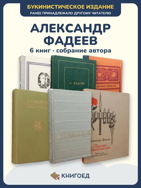 Книгоед Фадеев собрание сочинений 6 книг исторические романы