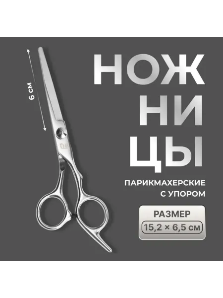 Нимай Нитай Парикмахерские ножницы серебристые с упором 6 см