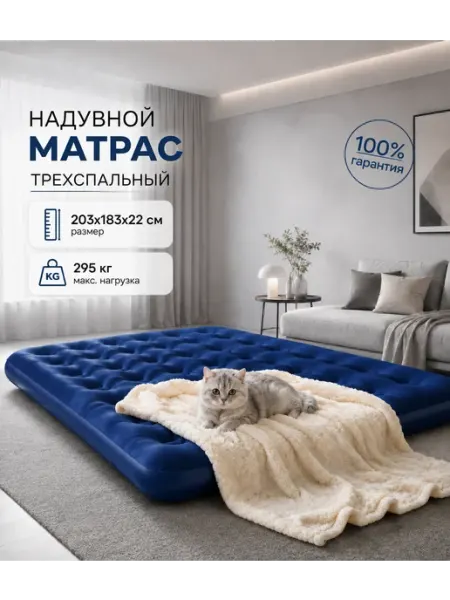 Bestway Матрас надувной двуспальный большой 203*183 см 67004
