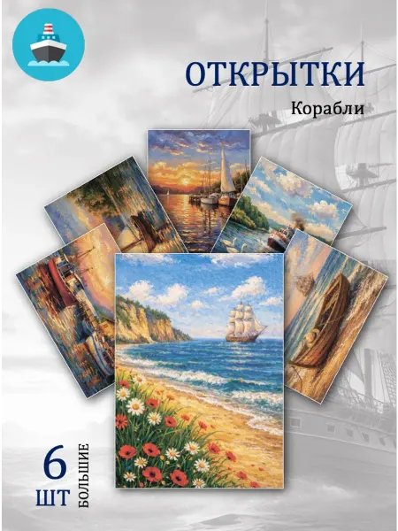 Обнимай словами А6 открытки корабли в море