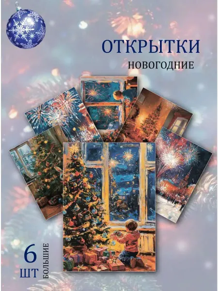Обниму словами А6 открытки Новогоднее семейные традиции
