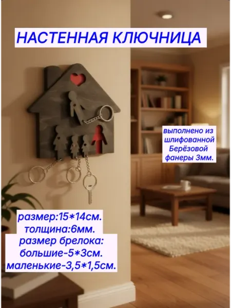 Другие бренды Настенная ключница "Семья"