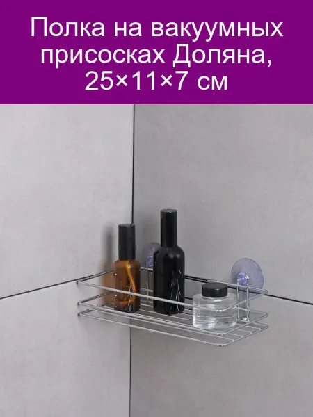 Доляна Полка на присосках 25×11×7 см