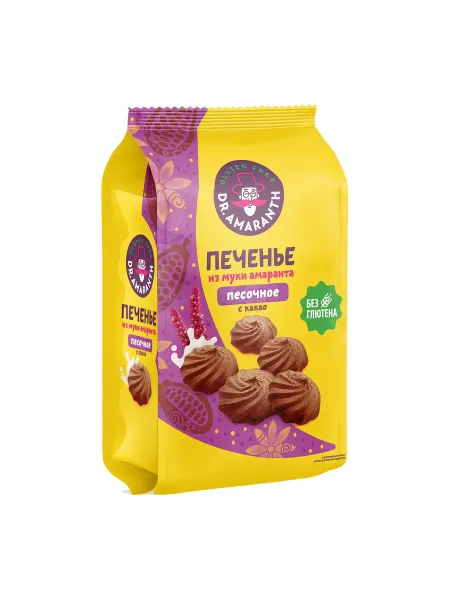 Печенье Dr Amaranth амарантовое песочное с какао 200г