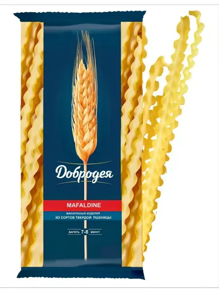 Добродея Макароны из твердых сортов пшеницы Mafaldine 300г 2шт