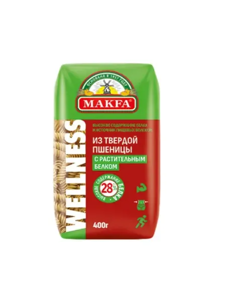 Makfa Макароны Wellness Спирали высокобелковые, 400г