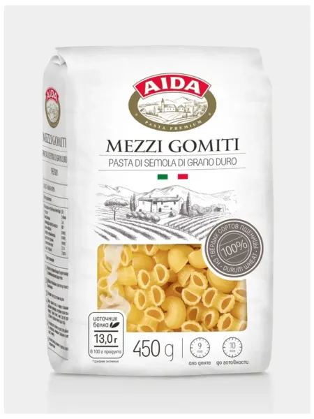 Агро-Альянс Макаронные изделия Aida Mezzi Gomiti Рожок, 450 г