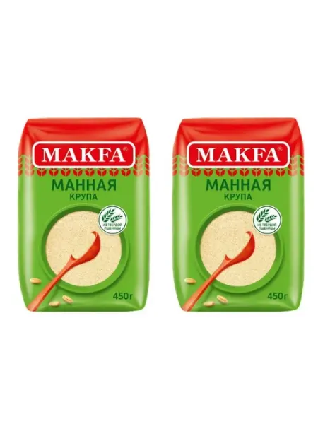 Макфа Крупа манная из твердых сортов пшеницы, 450 г, 2 шт