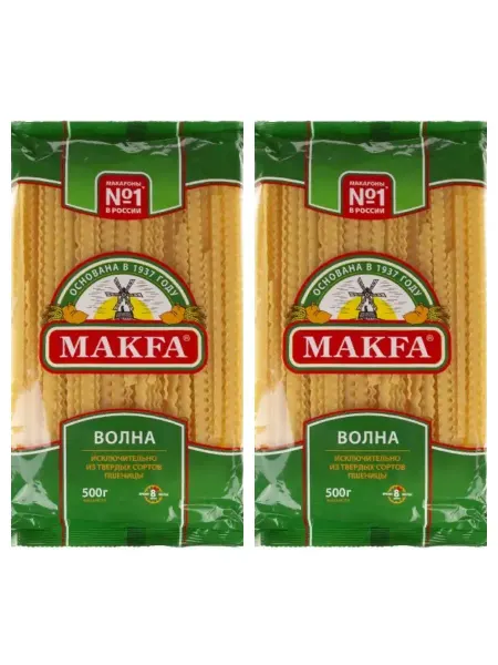 Макфа Лапша Волна широкая, 500 г. 2 шт