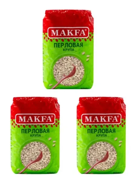 Макфа Крупа перловая, 500 г, 3 шт