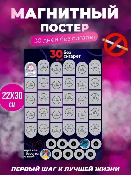 Gift Development Мотивационный магнитный плакат постер Как бросить курить
