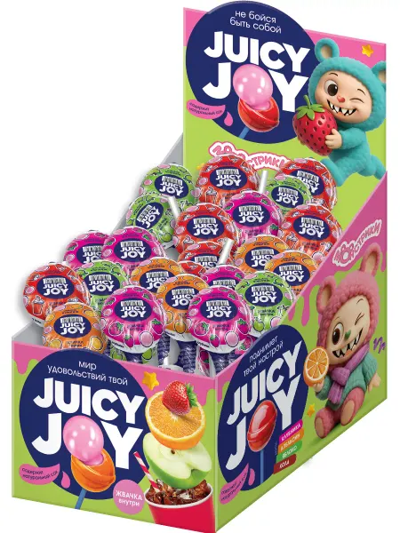 Конфитрейд Карамель с жевательной резинкой Монстрики Juicy Joy,70 шт