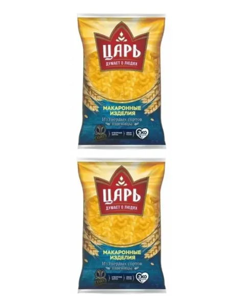 Царь Макаронные изделия рожки группа А, 400 гр, 2 шт