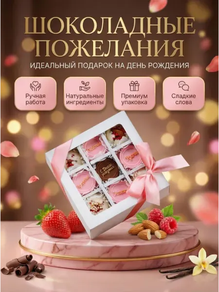 Конфеты на день рождения с пожеланиями