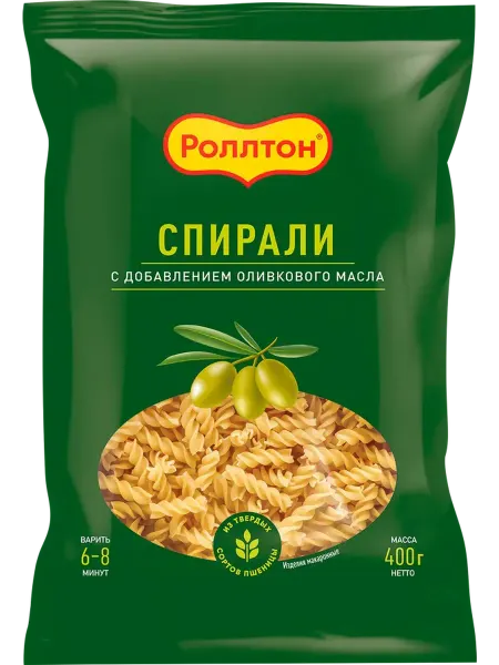 Макароны РОЛЛТОН Спирали с оливковым маслом 2шт
