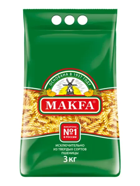 Makfa Макароны Спирали 3 кг