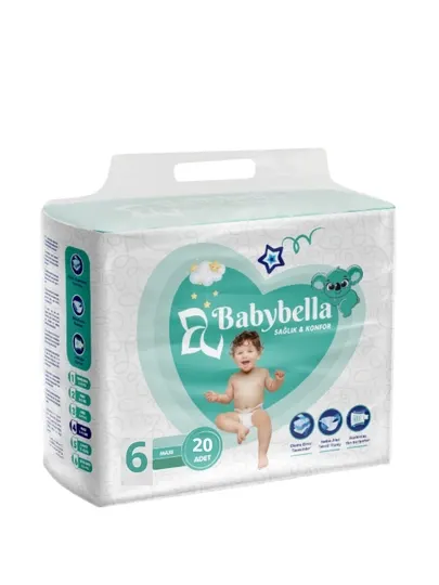 Подгузник детский BABYBELLA DIAPERS, размер 6 (15 кг+), 20 шт. Турция 6006033