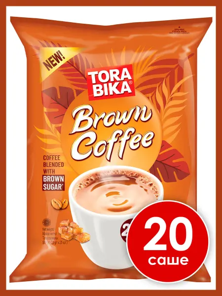 ToraBika Кофейный напиток Торабика Браун Brown Сoffee 3в1, 20 саше