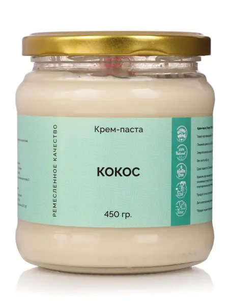 Baytler Паста кокосовая без сахара 450 грамм, урбеч из кокоса