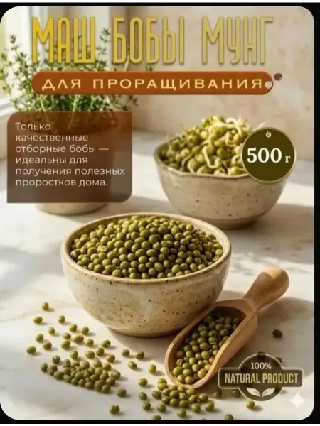 AishFlow Маш бобы Мунг 500 г
