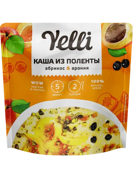 Каша из поленты YELLI Абрикос-арония, 60г