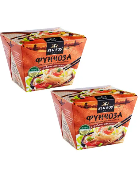 Sen Soy Лапша быстрого приготовления Фунчоза с грибами 2 шт
