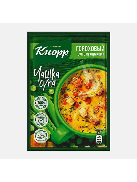 Быстрорастворимый суп Кнорр Чашка супа Гороховый с сухарикам