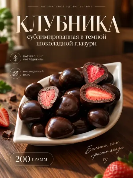 Шок - орех Сублимированная клубника в белом шоколаде